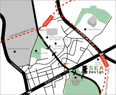 SEA Design Roppongi Office Map